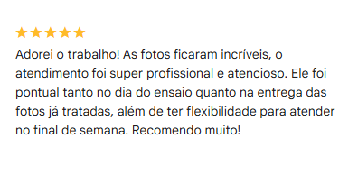 Avaliação de cliente